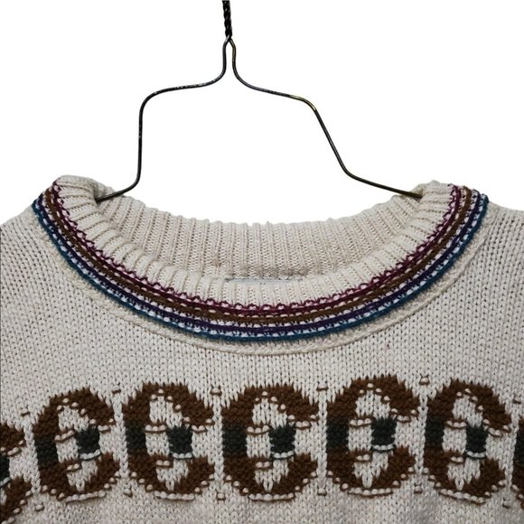 Vintage 417 Van Heusen Sweater Mens Large Fair Isle Pullover Grandpa 90s Cotton - Picture 2 of 8